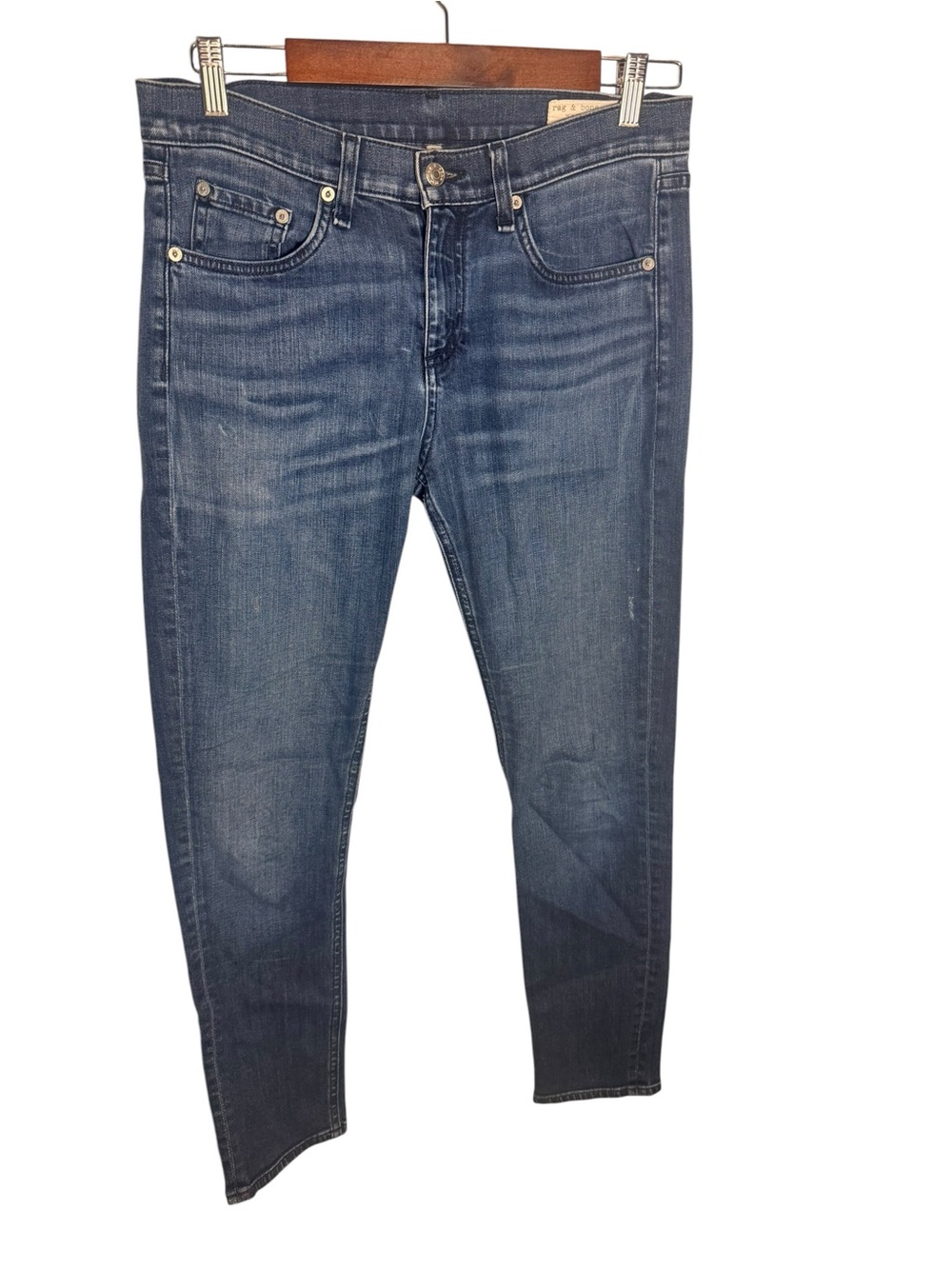 rag & bone | High-Rise Skinny Jeans in Dark Blue Wash | Sz 27 - Picture 2 of 11
